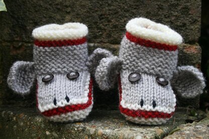 Sock Monkey Baby Booties