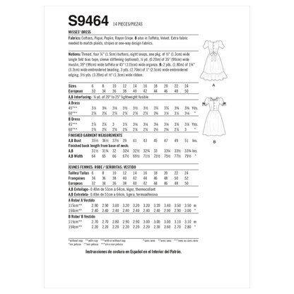 Simplicity Kinder-Kleid S9464 - Schnittmuster, Größe 16-18-20-22-24