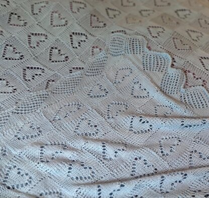 Entrelac-ing Hearts Baby Blanket