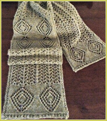 Gold, Silver, Diamonds, and Beads Lace Scarf