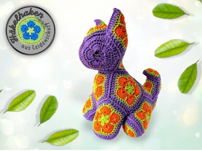 Chino The Cat with African Flowers