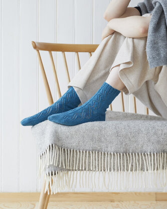 Enya Socks - Knitting Pattern For Women in Debbie Bliss Toast