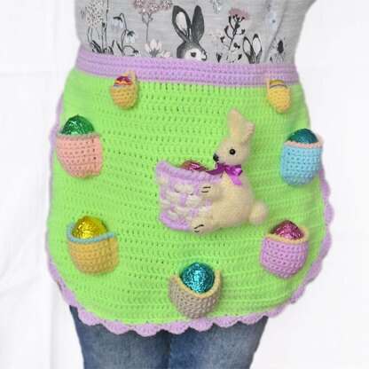 Egg-cellent apron. Egg gathering. Crochet apron. Chicken egg pockets.  Easter pattern Crochet pattern by Angelika Liusinska