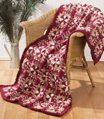 Crochet Rich Treasure Throw in Red Heart Light & Lofty - LW1599