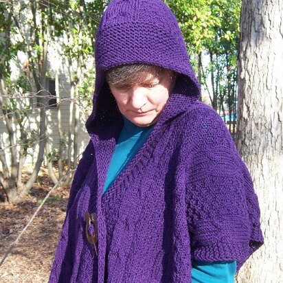 Plum Perfect Cabled Cape