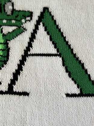 Alligator Alphabet baby blanket knitting pattern