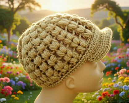 Crochet Beanie Hat Pattern + Video – Popcorn Stitch Bonnet PDF