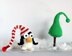 New Year Penguin in hat with Christmas tree