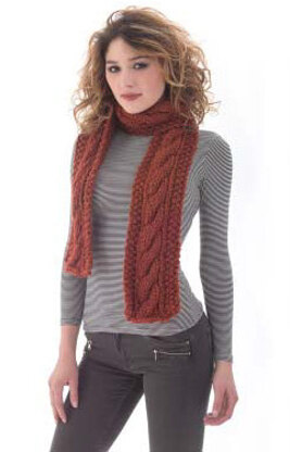 Favorite Classic Cabled Scarf in Lion Brand Wool-Ease Thick & Quick - L40179