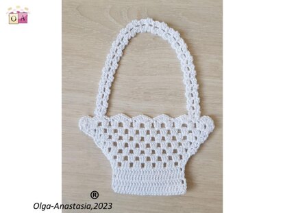 White crochet basket