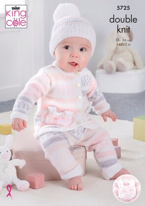 Baby Set Knitted in King Cole Double Knit - 5725 - Downloadable PDF