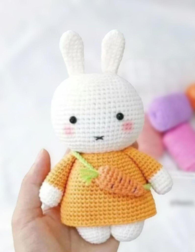 miffy dress crochet pattern Miffy In Her Rainbow dress Crochet Doll