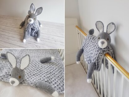 3in1 Woodland Bunny Baby Blanket