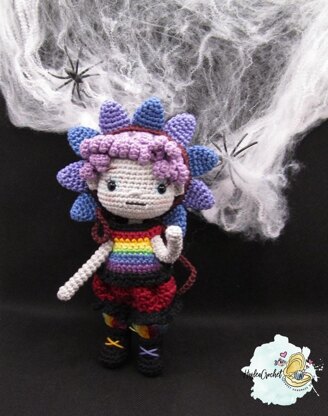 Doll crochet pattern tutorial "Mini rainbow fairy"