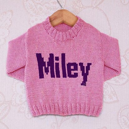 Intarsia - Miley Moniker Chart - Childrens Sweater