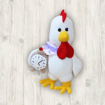 Rooster Crochet Pattern, Chicken Crochet Pattern, Crochet Farm Animals, Alarm Clock Crochet Pattern, Crochet Alarm Clock, Crochet Rooster