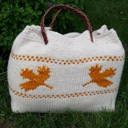 Harvest Leaf Bag - knitting pattern