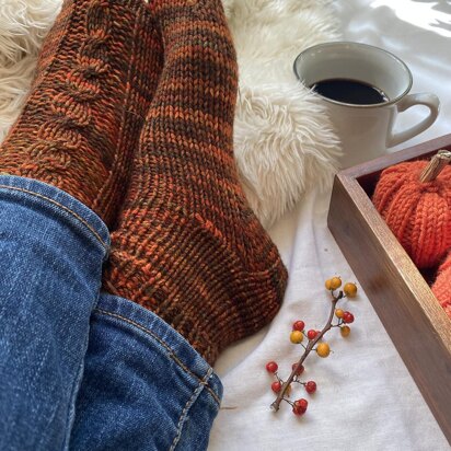 October One Skein Worsted Weight Socks - knitting pattern