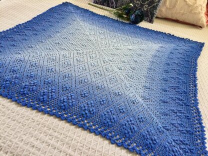 North South East West Forget-Me-Not Blanket