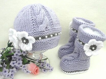 Baby Hat Infant Baby Booties Girl Knitting Pattern