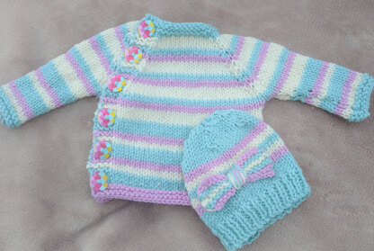 Baby girl cardigan/sweater and hat