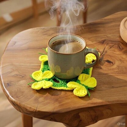 Crochet Butterfly Coaster Pattern PDF + Video Tutorial