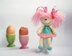 Funny small doll with pink hair for keeping warm breakfast egg