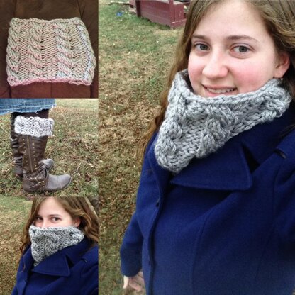 Dallas Grey Chunky Cabled Infinity Cowl