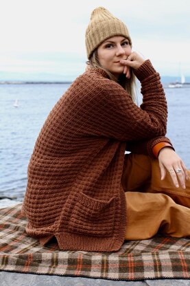 Campsite Waffle Cardigan Knitting pattern by Two of Wands