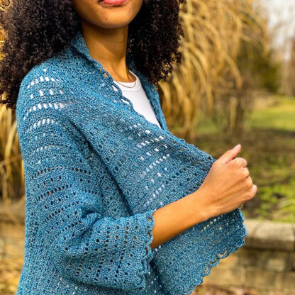 Plymouth Yarn 3457 Crochet Waterfall Cardigan PDF