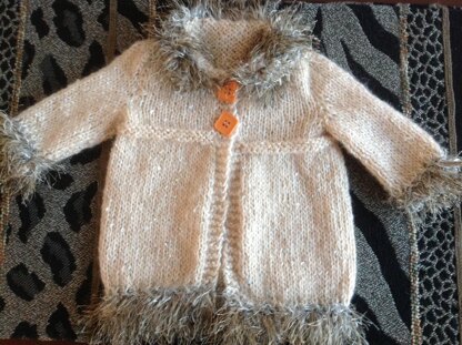 Dolls fur trimmed coat and hat for 18" doll.