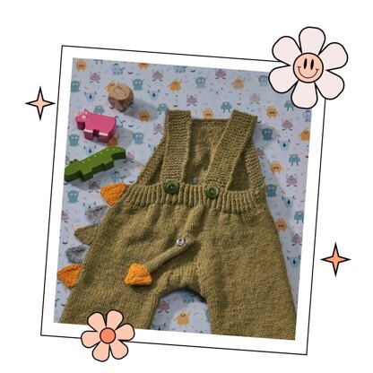 Monster Pants, Baby Dinosaur Romper Knitting Pattern