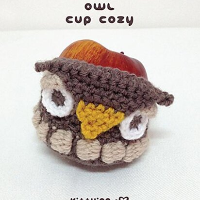 Owl Apple Cozy and Owl Cup Cozy