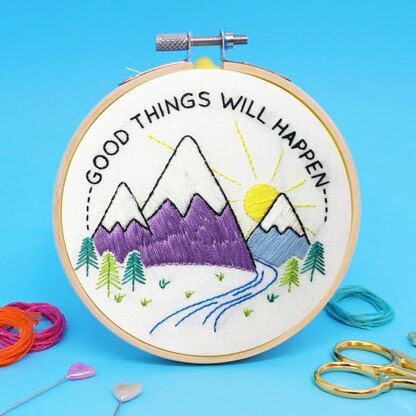 The Make Arcade Mini Printed Embroidery Kit - Good Things - 4in