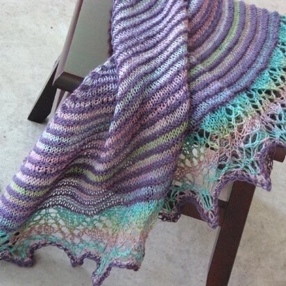 Two Color Crescent Shawl - knitting pattern