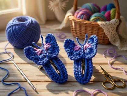 Crochet Butterfly Hair Clip Pdf + Video Tutorials