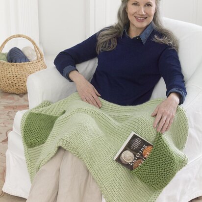 Lapghan With Pockets in Lion Brand Hometown USA - L50097 - Downloadable PDF - knitting pattern