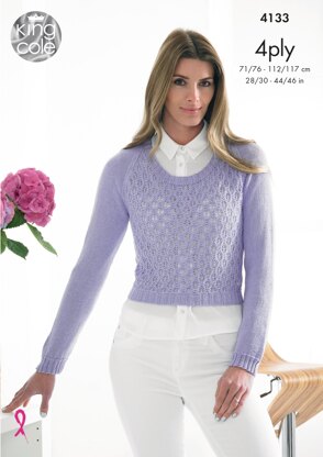 Sweaters in King Cole Bamboo 4Ply - 4133 - Downloadable PDF