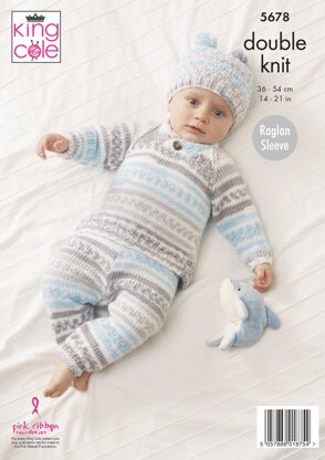 Sweater, Pants, Jacket, Hat and Blanket Knitted in King Cole Cherish - 5678 - Downloadable PDF