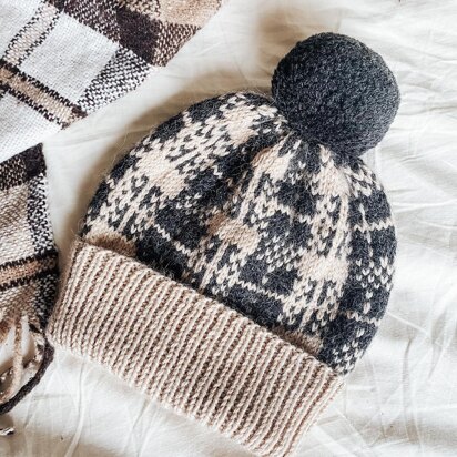 Plaid hat - knitting pattern