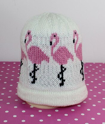 Flamingo Ski Beanie Hat CIRCULAR