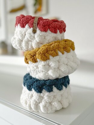 Mini Crochet Color Block Basket 107