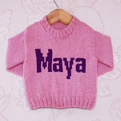 Intarsia - Maya Moniker Chart - Childrens Sweater