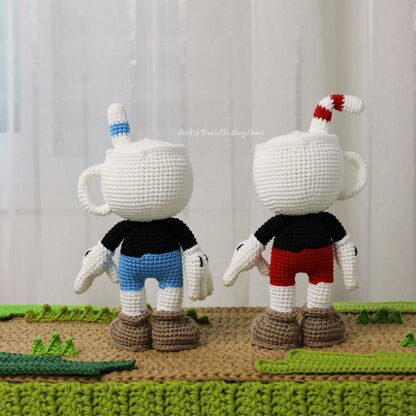 Cuphead and Mugman amigurumi pattern (big version)