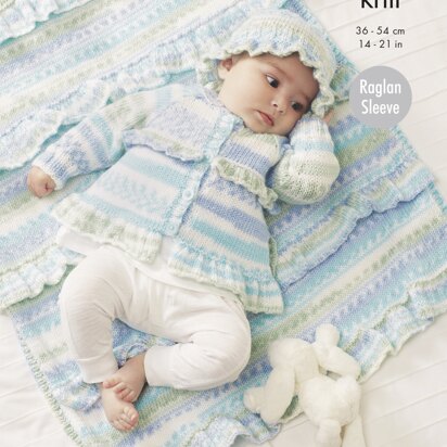 Sweater, Pants, Jacket, Hat and Blanket Knitted in King Cole Cherish - 5678 - Downloadable PDF