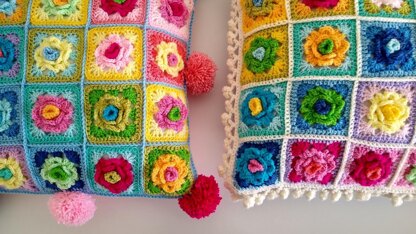 Granny Rose Pom Pom Pillows