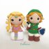 Zelda and Link amigurumi dolls - crochet patterns by Crochelandia