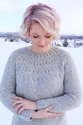 Easy Eyelet Yoke Sweater