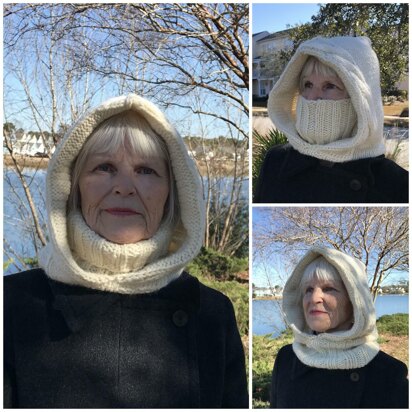 Alpine Frost Hoodie Cowl - knitting pattern