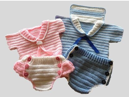 Ships Ahoy Sailor Diaper Cover & Shirt 12-110
